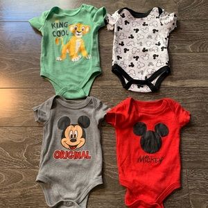 Disney 3-6 Months Mickey Lion King Onesies Bundle